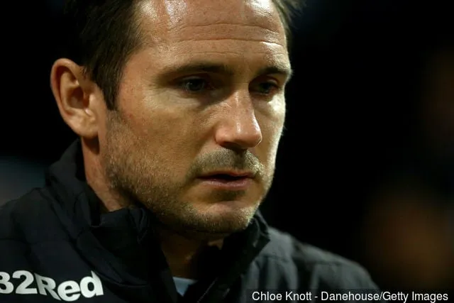 Frank Lampard, directeur du comté de Derby, lors du match de championnat Sky Bet entre Preston North End et Derby County au stade Deepdale, le 1er février 2019 à Preston, Royaume-Uni.' title='Frank Lampard fait une comparaison entre Derby County et Manchester City