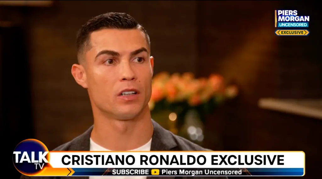 Cristiano Ronaldo blir intervjuet av Piers Morgan på Talk TV' title='Rapport: Flamengo er klare til å gi et sjokktilbud om å signere Cristiano Ronaldo