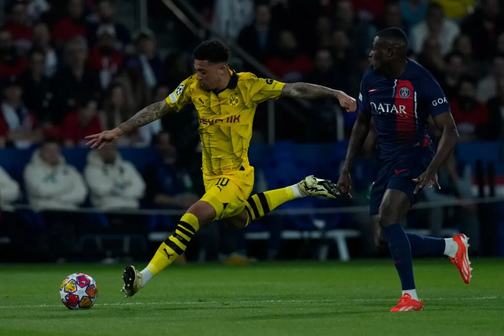 VOETBAL: 7 mei Champions League - Borussia Dortmund bij PSG' title='Jamie Carragher doet uitspraak Jadon Sancho nadat Borussia Dortmund de Champions League-finale heeft bereikt