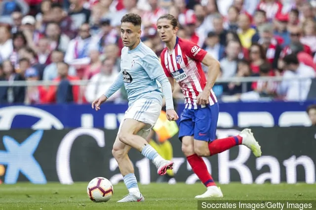 (L-R) Emre Mor (Celta de Vigo) Filipe Luis (Atletico Madrid) a La Liga Santander Atletico Madrid - Celta de Vigo mérkőzésen az Estadio Wanda Metropolitanóban április 13-án...' title='Emre Mornak megvan a tehetsége ahhoz, hogy Leedsben sikeres legyen, de megvan a hozzáállása?