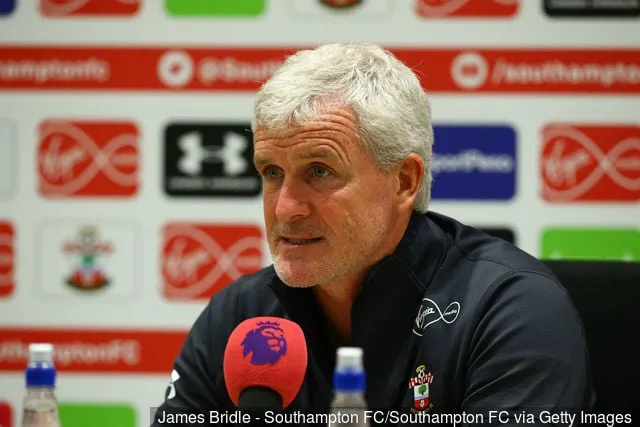 Mark Hughes lors d'une conférence de presse du Southampton FC au complexe Staplewood le 16 août 2018 à Southampton en Angleterre.' title='Vendu par Southampton – Dusan Tadic a plus de buts que toute l’équipe des Saints