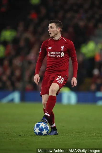 Andrew Robertson, a liverpooli az UEFA Bajnokok Ligája C-csoportjának Liverpool–SSC Napoli mérkőzésén az Anfielden 2018. december 11-én, Liverpoolban, az Egyesült Királyságban.' title='A liverpooli Andrew Robertson a világ legjobb balhátvédje?