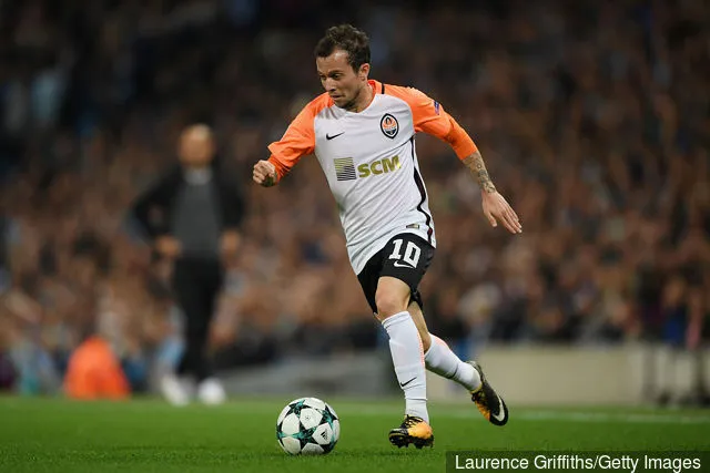 Bernard af Shakhtar Donetsk i aktion under UEFA Champions League gruppe F-kampen mellem Manchester City og Shakhtar Donetsk på Etihad Stadium den 26. september 2017 i Manchester...' title='Shakhtar Donetsk-stjernen Bernard angiveligt i samtaler med engelske klubber