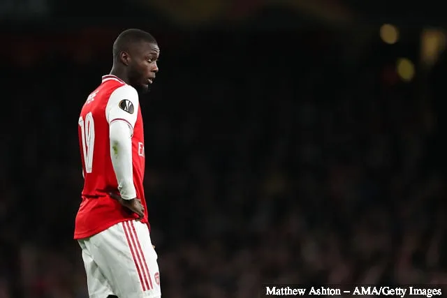 Nicolas Pepe van Arsenal tijdens de UEFA Europa League groep F-wedstrijd tussen Arsenal FC en Vitoria Guimaraes in het Emirates Stadium op 24 oktober 2019 in Londen, Verenigd Koninkrijk.' title='Jamie Redknapp voorspelt succes voor Nicolas Pepe en Christian Pulisic