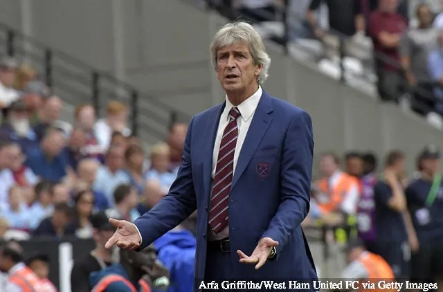 Manuel Pellegrini fra West Ham United under Premier League-kampen mellom West Ham United og Norwich City på London Stadium 31. august 2019 i London Storbritannia.' title='Rapport: West Ham-tilknyttede Santiago Ascacibar vil forlate Stuttgart