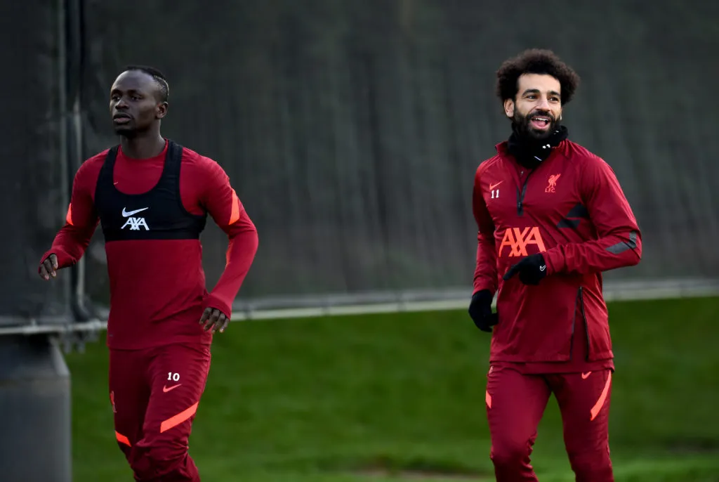 Liverpool-Trainingseinheit' title='Gefleckt: Liverpool leistet etwas Erstaunliches, wenn Mané oder Salah die Auszeichnung „Man of the Match“ gewinnen