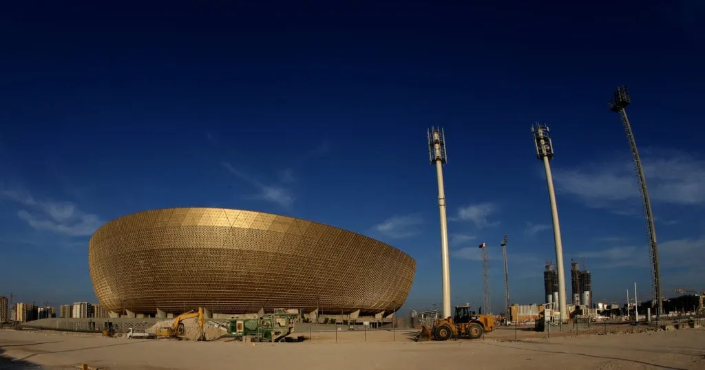 ДОХА, КАТАР - 17 СНЕЖНЯ: Агульны выгляд каля стадыёна Lusail National Stadium падчас Арабскага кубка ФІФА ў Катары 17 снежня 2021 г. у Досе Катар. (Фота MB Media/Getty Images)' title='Стадыёны Чэмпіянату свету па футболе ў Катары 2022: тлумачэнне ўмяшчальнасці пляцовак