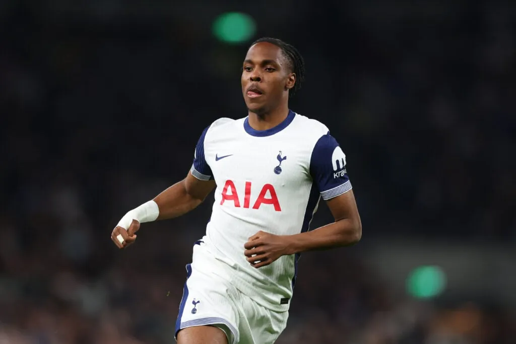 Tottenham Hotspur v Eintracht Frankfurt - UEFA Europa League 2024/25 kvartsfinal första etappen' title='Vad som egentligen händer mellan Tottenham och Mathys Tel när Bayern München klargör ställningen