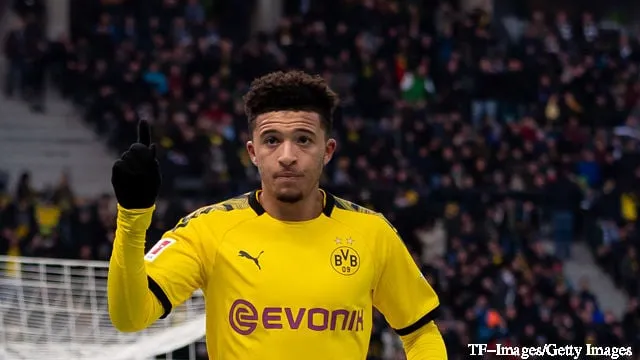 Borussia Dortmundin Jadon Sancho juhlii maalinteon jälkeen' title='Exclusive: Entinen Manchester Cityn partiolainen muistaa Jadon Sanchon 15-vuotiaana