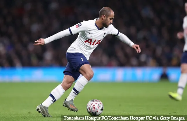 2020年1月14日、イギリス・ロンドンのトッテナム・ホットスパー・スタジアムで行われたFAカップ3回戦リプレイ試合、トッテナム・ホットスパー対ミドルスブラのトッテナム・ホットスパーのルーカス・モウラ。' title='ジョゼ・モウリーニョ、「信じられないほどの」トッテナム・ホットスパー選手が「とても」好きだと語る