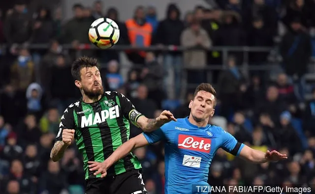 Napoli' title='Raportti: Francesco Acerbi on tyrmännyt West Hamin kiinnostuksen liittyä Lazioon 11 miljoonalla punnalla