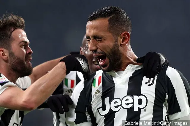 Медхі Бенаціа з 'Ювентуса' рэагуе на матч серыі А паміж 'Ювентусам' і 'Ромай' 23 снежня 2017 года ў Турыне, Італія.' title='Як паведамляецца, даступны за 20,1 мільёна фунтаў стэрлінгаў. Ліверпуль не можа дазволіць сабе прапусціць зорку Ювентуса Медхі Бенаціа