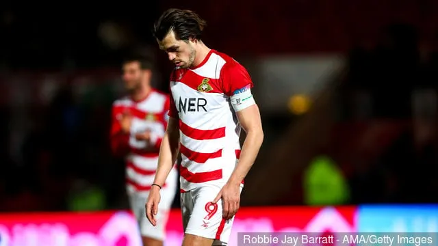 Un John Marquis abattu de Doncaster Rovers à temps plein lors du match de cinquième tour de la FA Cup entre Doncaster Rovers et Crystal Palace au Keepmoat Stadium le 17 février 2019 à...' title='Rapport : Sunderland et QPR ciblent John Marquis disponible à des prix avantageux