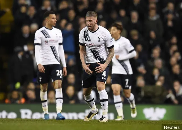Tottenham' title='Tottenham Hotspurs forsvarsspiller Toby Alderweireld kommenterer sin positionelle fingerfærdighed efter Belgiens kampe