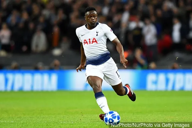 Паўабаронца 'Тотэнхэма' Віктар Ваньяма падчас матчу Лігі чэмпіёнаў УЕФА паміж 'Тотэнхэм Хотспур' і ФК 'Барселона' на лонданскім стадыёне 'Уэмблі' ў сераду, 3 кастрычніка 2018 г.' title='Мінулай ноччу Віктар Ваньяма паказаў свой лепшы паказ Тотэнхэм Хотспур за ўвесь час