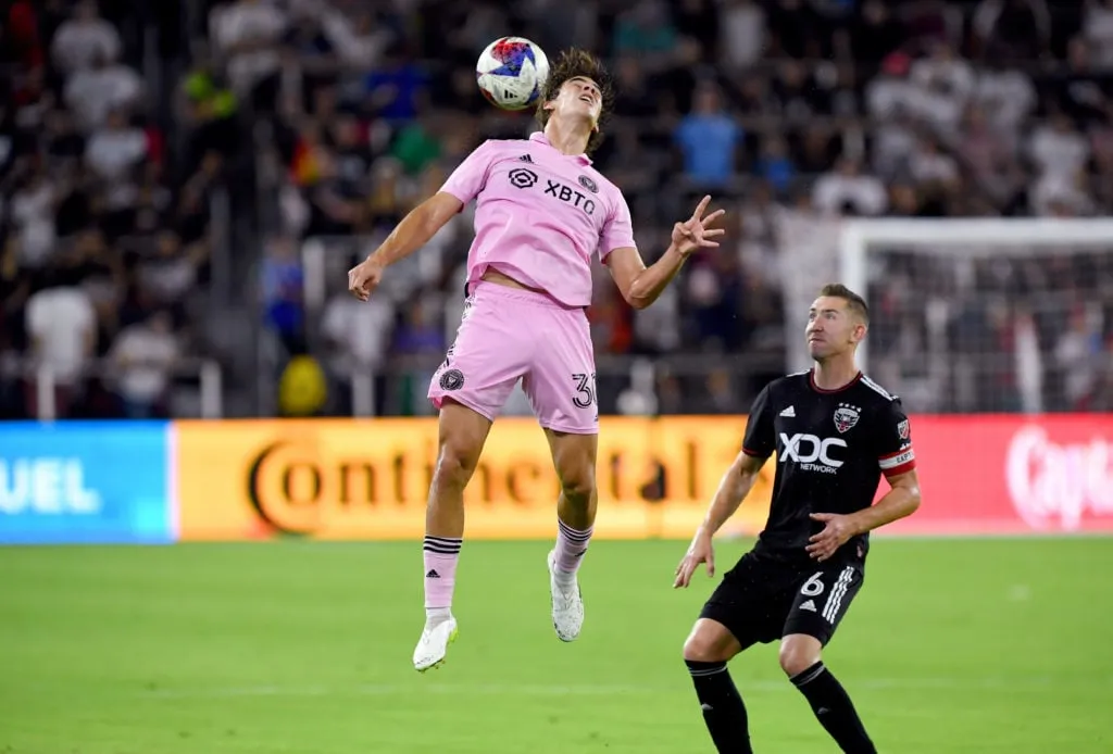 FOOTBALL : 08 JUILLET MLS – D.C. United contre Inter Miami CF' title='Benjamin Cremaschi est pressenti pour un « avenir radieux » après le premier but de l’Inter Miami