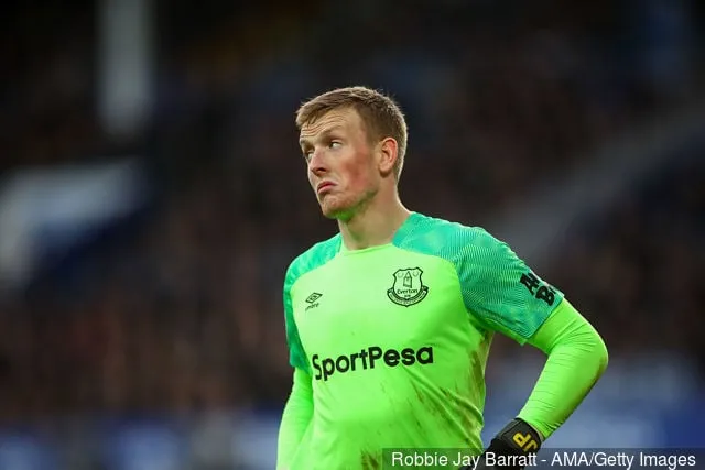 Jordan Pickford fra Everton under Premier League-kampen mellom Everton FC og Chelsea FC på Goodison Park 17. mars 2019 i Liverpool Storbritannia.' title='Graeme Souness sammenligner Everton-keeper Jordan Pickford med Liverpool-legenden Bruce Grobbelaar