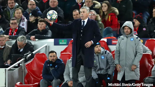 Carlo Ancelotti osoittaa kunnioitusta 'mahtavalle' Liverpoolille Napoli-ottelun jälkeen