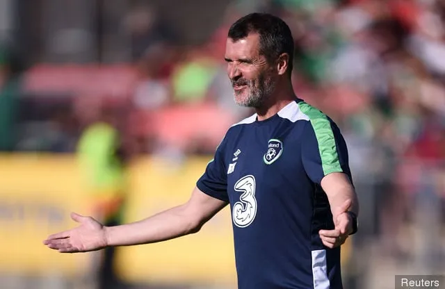 Roy Keane, directeur adjoint de la République d'Irlande, avant le match' title='Roy Keane offre des conseils de transfert au Celtic après sa sortie de la Ligue des champions