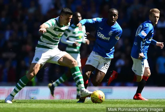 Glen Kamara des Rangers défie Tom Rogic du Celtic lors du match de Ladbrokes Scottish Premiership entre les Rangers et le Celtic au stade Ibrox le 12 2019 mai à Glasgow en Écosse.' title='Leigh Griffiths savoure le retour des stars celtiques qui peuvent rendre les Hoops encore meilleurs