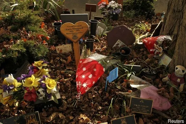 Kondolenzbotschaften für Fans von West Ham, die verstorben sind, bevor der Verein sein altes Stadion verlassen hat, sind auf dem Boleyn Ground in West Ham London zu sehen' title='Der Boleyn ist tot, es lebe der Boleyn ... Es entstehen unheimliche neue Bilder von Upton Park, wie er jetzt ist