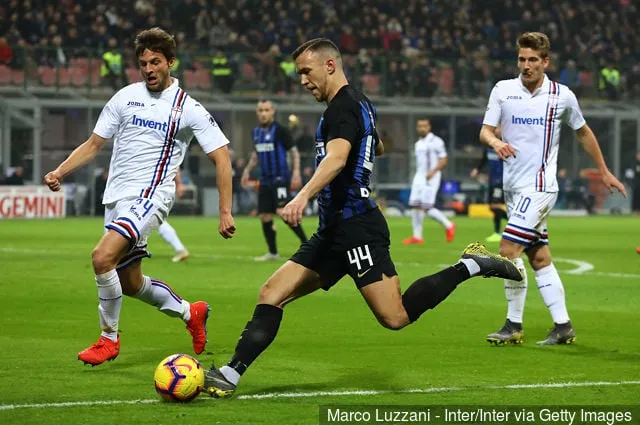 Ivan Perisic, az FC Internazionale játékosa az FC Internazionale és az UC Sampdoria Serie A mérkőzésén a Stadio Giuseppe Meazza-ban 2019. február 17-én, Olaszországban, Milánóban.' title='A Wolverhampton Wanderers rajongói reagálnak az Ivan Persichez fűződő kapcsolatokra