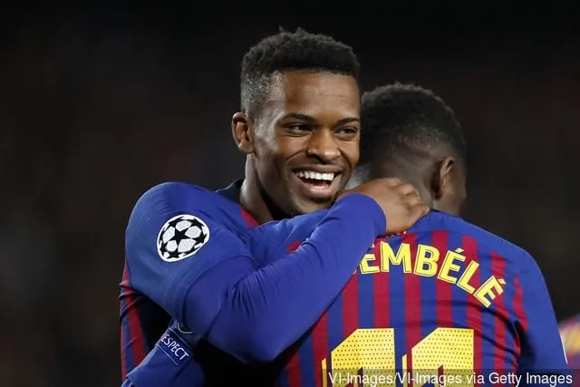 (L-R) Nelson Semedo fra FC Barcelona Ousmane Dembele fra FC Barcelona under UEFA Champions League ottendedelskampen mellem FC Barcelona og Olympique Lyonnais på Camp Nou den 13. marts...' title='7 bedste højrebacks i verdensfodbold