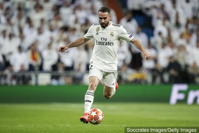Dani Carvajal fra Real Madrid under UEFA Champions League-kampen mellem Real Madrid v Ajax på Santiago Bernabeu den 5. marts 2019 i Madrid, Spanien' title='7 bedste højrebacks i verdensfodbold