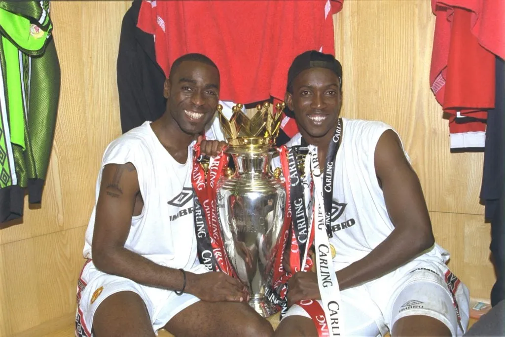 Premierschapstitel 1999' title='Spelers die voor Fulham en Manchester United hebben gespeeld te midden van Andreas Pereira-links