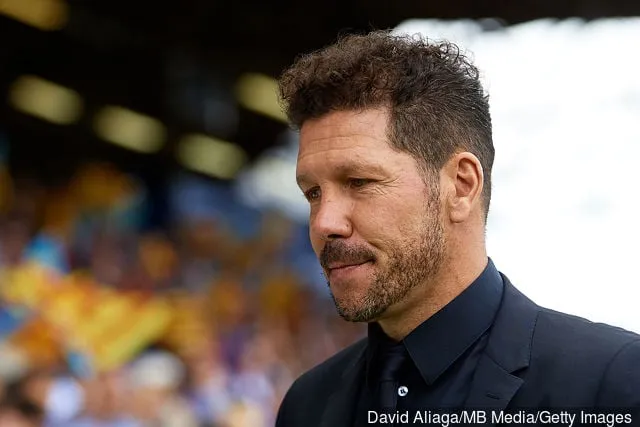 Diego Pablo Simeone, entraîneur-chef de l'Atletico de Madrid, regarde avant le match de Liga entre Levante UD et le Club Atletico de Madrid à Ciutat de Valencia le 18 mai 2019 à Valence...' title='7 meilleurs managers du football mondial