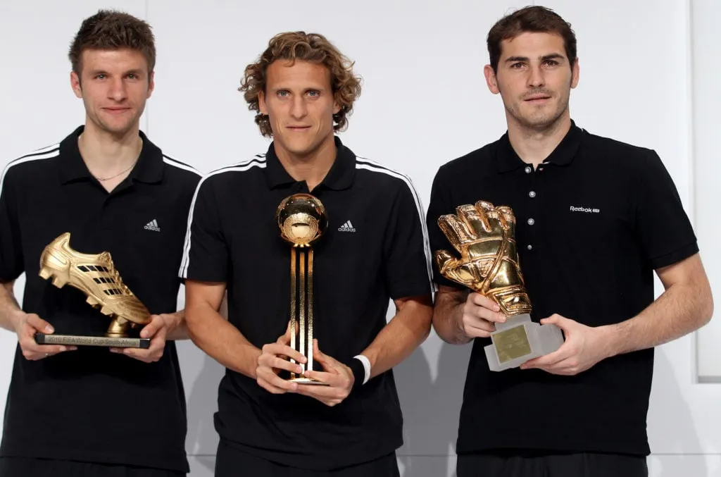 Adidas - Prix d'Or 2010' title='L'icône de Tottenham, 32 ans, cible de Newcastle : les cinq derniers vainqueurs du Soulier d'Or de la Coupe du Monde