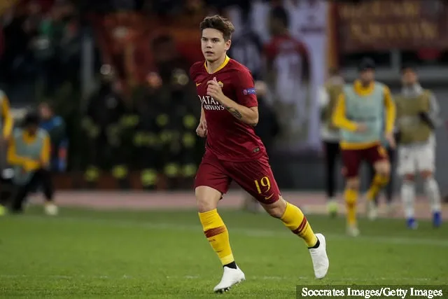 Ante Coric fra AS Roma under UEFA Champions League-kampen mellem AS Roma og Real Madrid på Stadio Olimpico Rom den 27. november 2018 i Rom Italien' title='Hvad skete der med det tidligere Liverpool- og Tottenham-mål Ante Coric?
