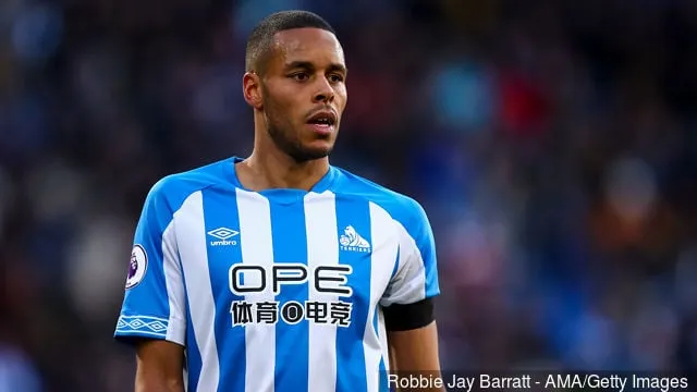 Mathias Zanka Jorgensen, a Huddersfield Town játékosa a Huddersfield Town és az Arsenal FC Premier League-mérkőzésén John Smithnél' title='Jelentés: A Celtic szeretné leigazolni a Huddersfield Town játékosát, Mathias 'Zanka' Jorgensent
