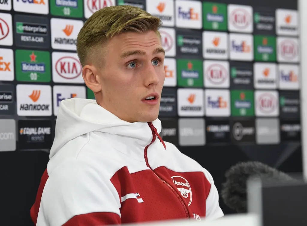 АНГЛІЯ СЭНТ-АЛБАНС - 02 СНЕЖНЯ: Алекс Рунарсан з 'Арсенала' падчас прэс-канферэнцыі 'Арсенала' напярэдадні матча групы В Лігі Еўропы УЕФА супраць 'Рапіда' на лонданскім 'Колні' 2 снежня 2020 года ў Сэнт-Олбансе, Англія. (Фота David Price/Arsenal FC праз Getty Images)' title='«Цяжка»: 26-гадовы хлопец прызнаецца, што Арсенал сказаў яму, што яго замянілі перад выхадам