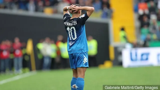Ismael Bennacer fra Empoli FC viser sin motløshet under Serie A-kampen mellom Udinese og Empoli på Stadio Friuli 7. april 2019 i Udine Italia.' title='Ismael Bennacer skal angivelig slutte seg til Milan to år etter at Arsenal ble løslatt