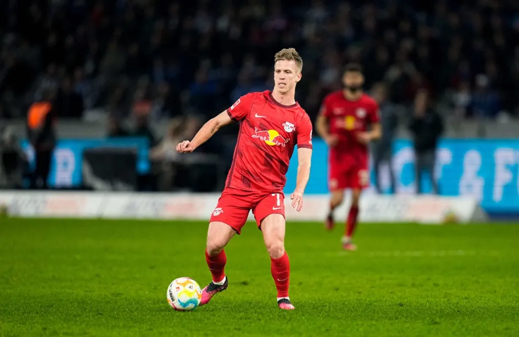 Hertha BSC-RB Lipsia - Bundesliga' title='Tottenham in Dani Olmo parla mentre il giornalista condivide la mossa da sogno della stella da 33 milioni di sterline